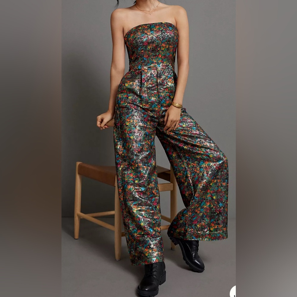 Mauve for Anthropology Strapless Jumpsuit. Size 14
